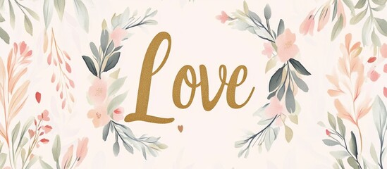 Obraz premium Watercolor Floral Love Greeting Card Design