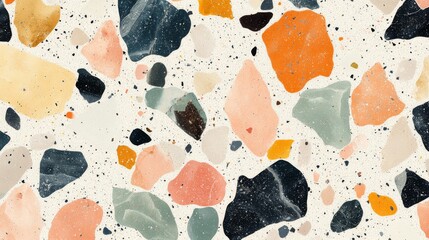 Abstract Terrazzo Pattern Colorful Stone Design