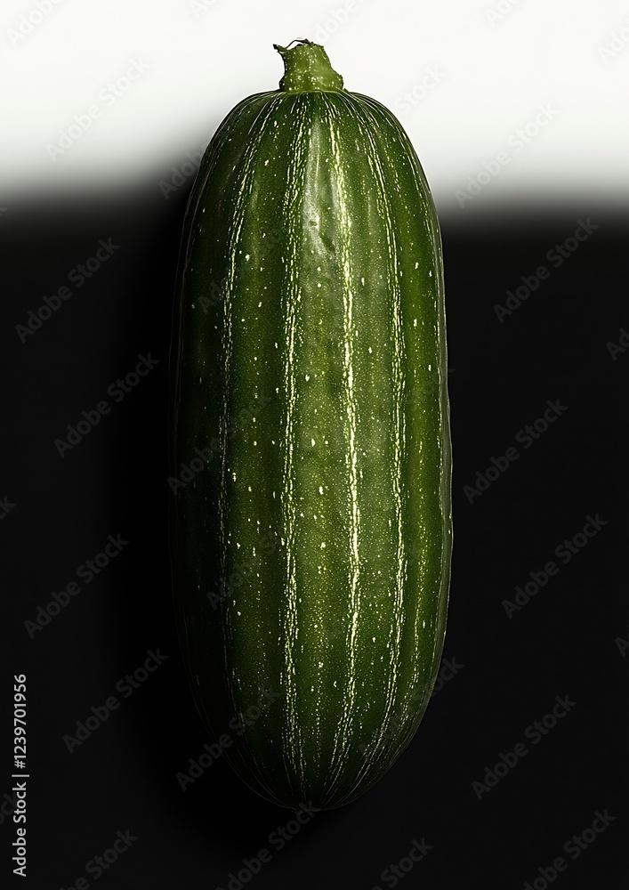 Aufkleber healthy green cucumber on a simple background with soft lighting : generative ai