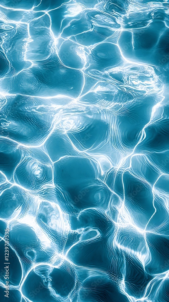 Leinwandbilder Stunning turquoise water with intricate shimmering patterns and gentle light reflections in a serene environment : Generative AI