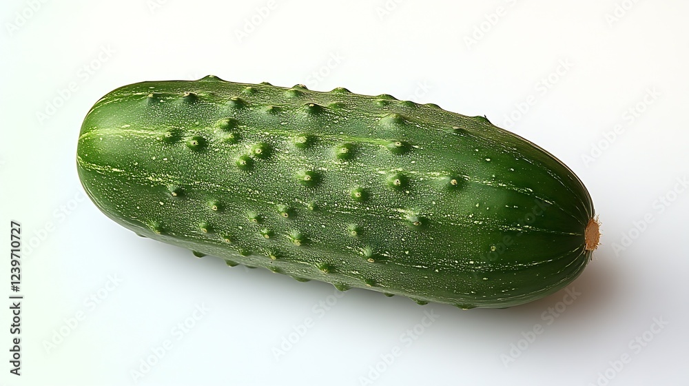 Poster whole green cucumber on clean surface ideal for culinary use : generative ai