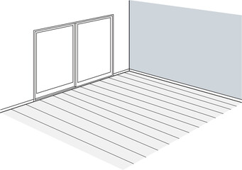 Fototapeta premium 上から見た何もない部屋のベクターイラスト