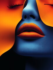 Stunning Close Up of Lips with a Modern Color Palette and Creative Design Features : Generative AI