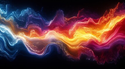 Fototapeta premium Abstract fiery blue red swirls dynamic energy flow. AI Generated