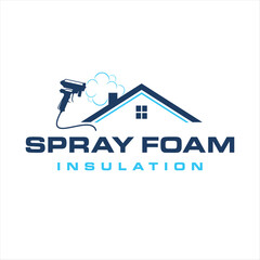 Spray foam Insulation logo design, Construction foam gun logo template vector.