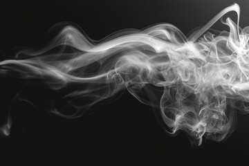 Fototapeta premium Abstract flowing smoke trails creating delicate, elegant shapes in monochrome.