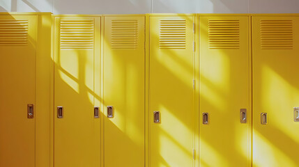 row of yellow folders