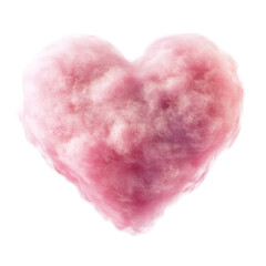 Fototapeta premium Heart shaped cotton candy floating against a transparent background captures the whimsy of sweet treats enjoyed at fairs or festivals
