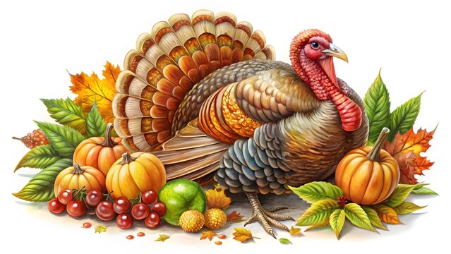 Thanksgiving Turkey with Autumn Harvest