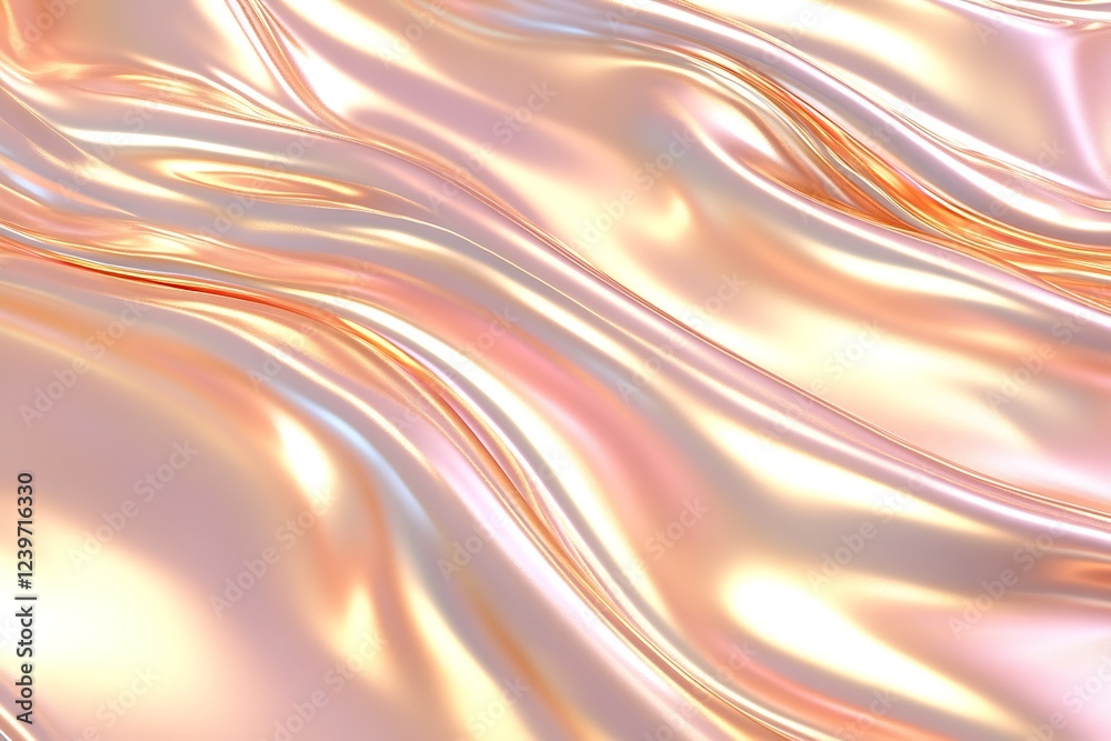Leinwandbilder gorgeous golden pink fluid texture with gentle flow and wave patterns : generative ai