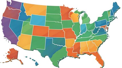 United States Map Color-Coded Regions