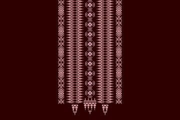 Neck geometric abstract Aztec oriental embroidery traditional border pattern. Native geometry neck decorative design for fashion, texture, element, neckline, textile, fabric, clothing, printing