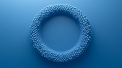 A beautiful necklace made from small, soft blue beads, placed against a tranquil blue surface.