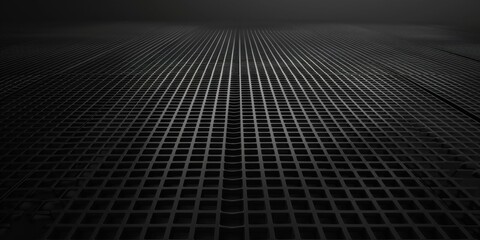 A pure black surface with subtle, minimalist grid patterns, Centered and symmetrical design