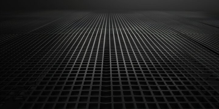 A pure black surface with subtle, minimalist grid patterns, Centered and symmetrical design