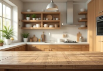 Sunny Kitchen Island Wooden Countertop Modern Design