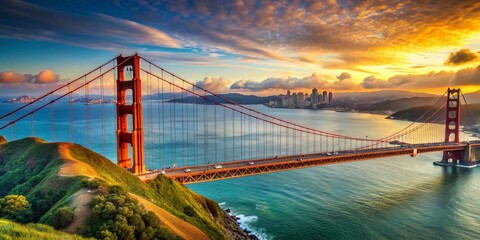 Fototapeta premium Golden Gate Bridge, An Iconic Landmark in San Francisco