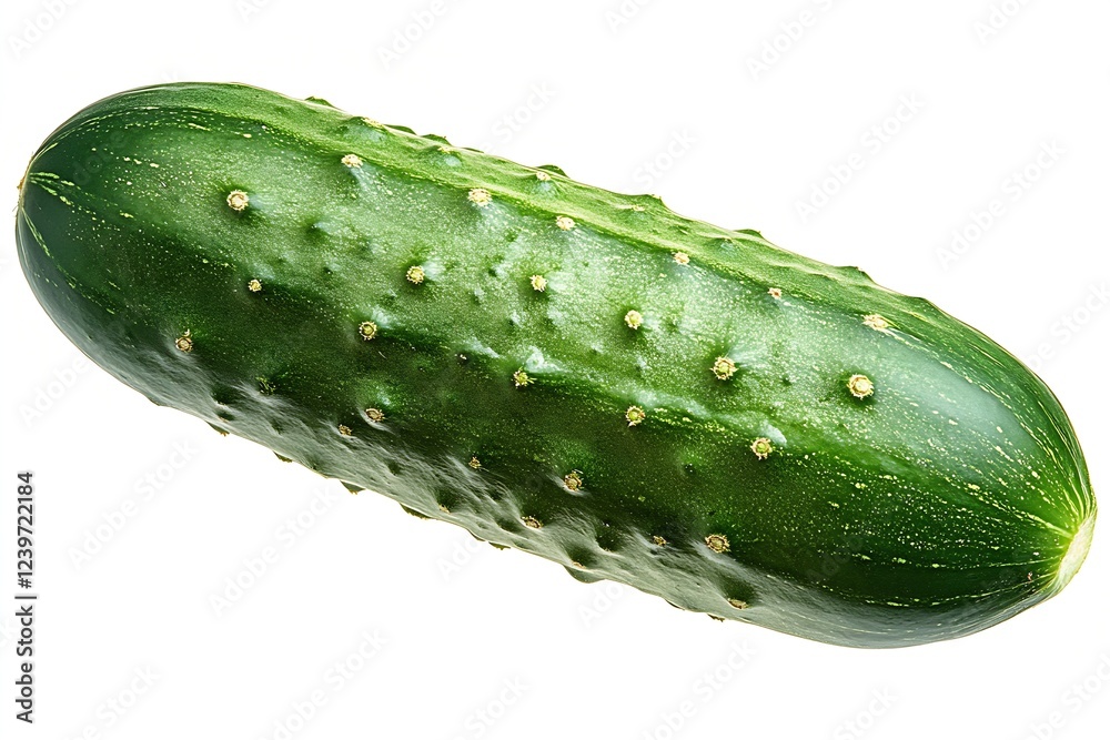 Poster luscious green cucumber with textured skin and vibrant colorful visual impression for healthy snack 