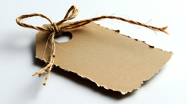 A tag with a bow tied to it is on a white background. generated using AI