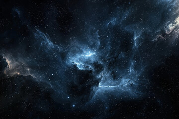 Fototapeta premium Mysterious deep space clouds with gaseous formations and distant starlight