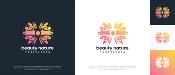 Luxurious beauty floral logo design. Flower logo template. Beauty logo symbol icon