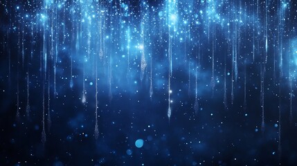 Obraz premium Ethereal blue light streams gently downward creating a magical dreamy atmosphere. AI Generated