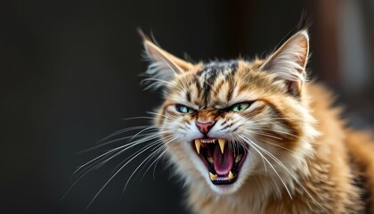 Obraz premium Angry Cat Photo Fierce Feline Closeup Image