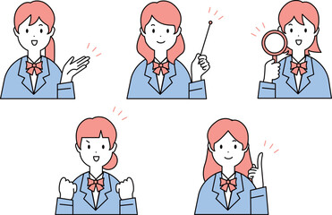 シンプルで使いやすい女子学生のイラスト素材