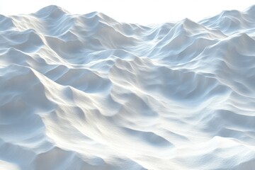 Obraz premium Serene Snowscape Undulating White Hills, 3D Render
