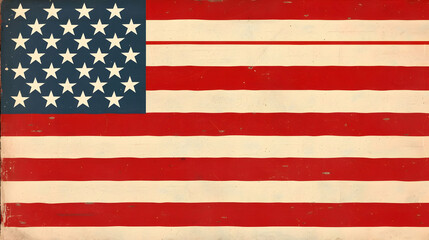 Fototapeta premium floating flag of America or USA on Happy independence day 4th July 