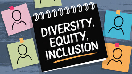 Diversity Equity Inclusion Text on Spiral Notebook