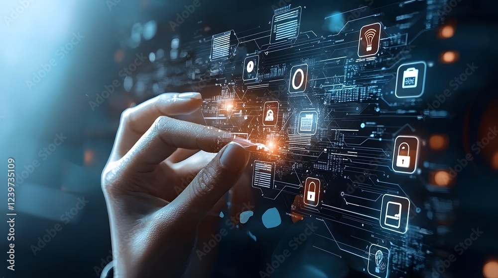 Aufkleber a high tech futuristic digital banking interface showcasing advanced fraud risk analysis and complia
