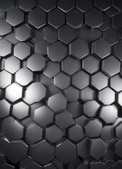 Fototapeta premium Geometric hexagonal metal background with soft light illumination, hexagonal, modern industrial, abstract