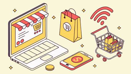 E-commerce Online Shopping Experience with Payment and Delivery