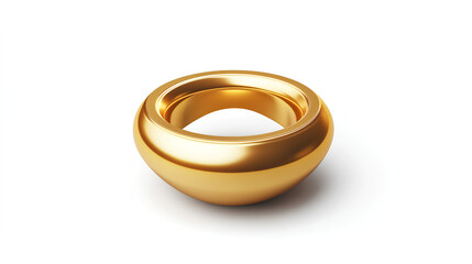 Golden 3D location pin icon with a hole in the center, featuring a shiny metallic finish. Perfect for use in navigation, maps, and location services. Isolated on white background