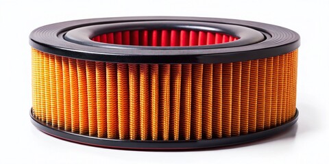 High-Quality Car Air Filter Isolated on White Background - Clean Automotive Replacement Part