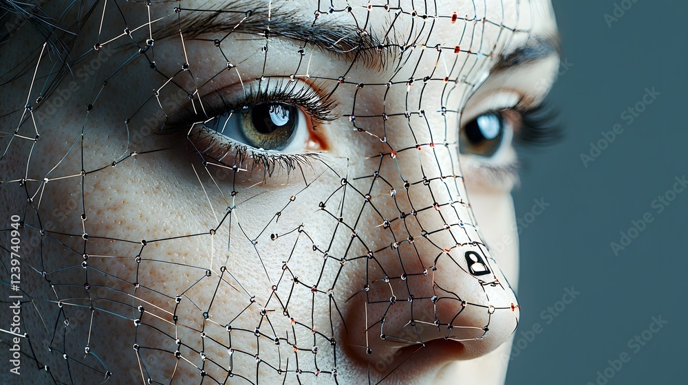 Poster Digital Facial Recognition KYC System Scanning User Identity in Real Time for Secure Authentication Access Control and Fraud Prevention