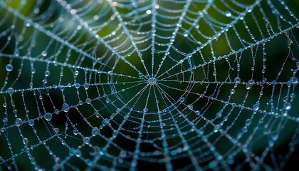 Dewdrops Adorn Intricate Spiderweb Threads