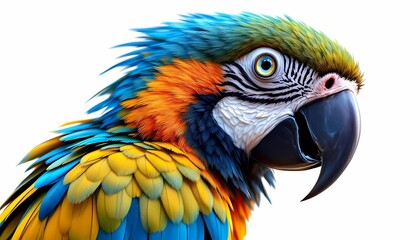 Fototapeta premium Vibrant Blue and Gold Macaw Parrot Portrait
