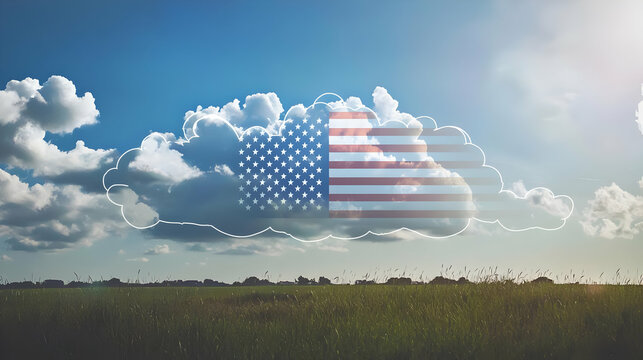 american flag flying in the wind