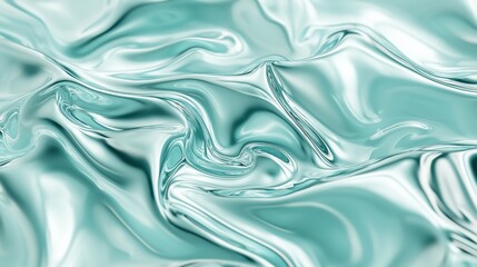 Fototapeta premium Abstract Teal White Swirling Liquid Texture Background