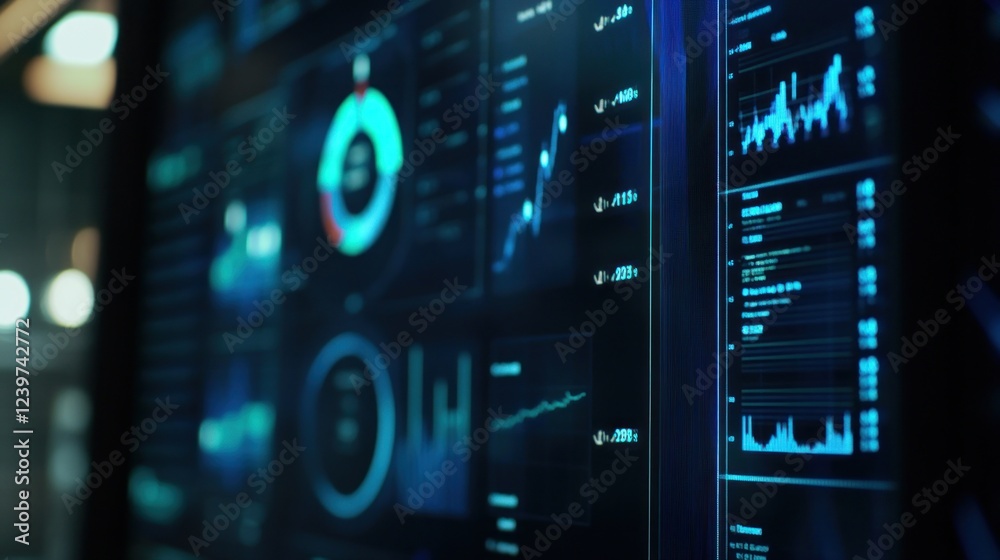 Poster digital dashboard: real-time data visualization on a modern screen