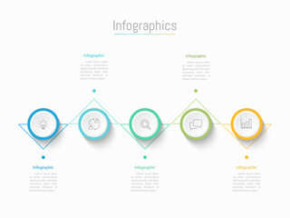 Infographic 5 options design elements for your business data. Vector Illustration.