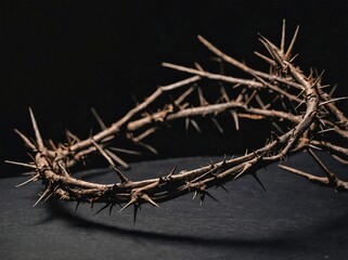 Crown of Thorns on a Dark Matte Surface