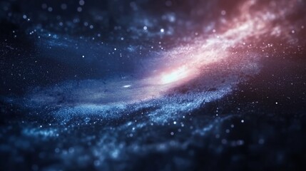 Abstract Cosmic Background With Swirling Blue And Red Particles