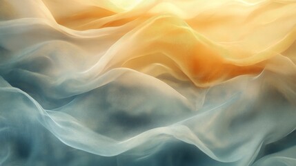 Obraz premium Elegant Draped Fabric in Soft Hues of Blue and Gold