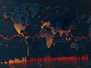 Global Data Visualization 3D Illustration