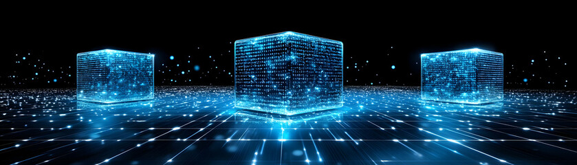 Digital Cubes 3D Illustration