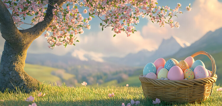 easter eggs in the basket