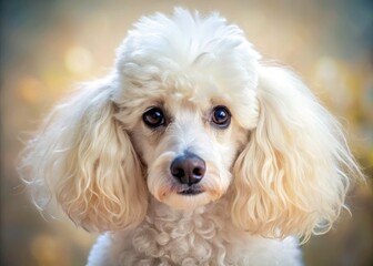 A fluffy white poodle puppy: cute, adorable, and the perfect pet portrait.